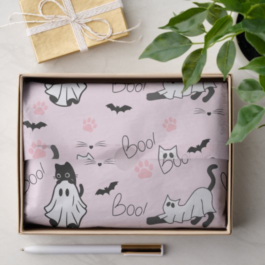 Cute Ghost Cats Halloween 薄葉紙 (ギフト)