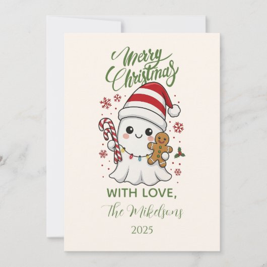 Cute Ghost Christmas シーズンカード (正面)