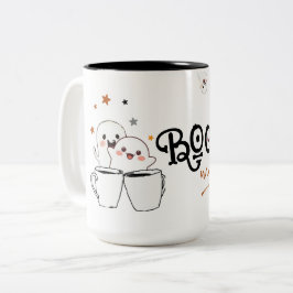 Cute Ghost Coffee Boo-tiful Morning Halloween ツートーンマグカップ