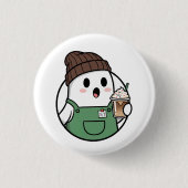 Cute Ghost Coffee Button 缶バッジ (正面)