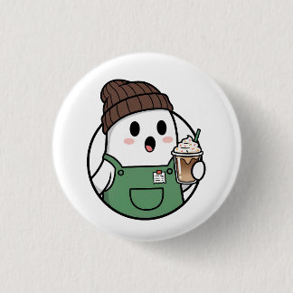 Cute Ghost Coffee Button 缶バッジ