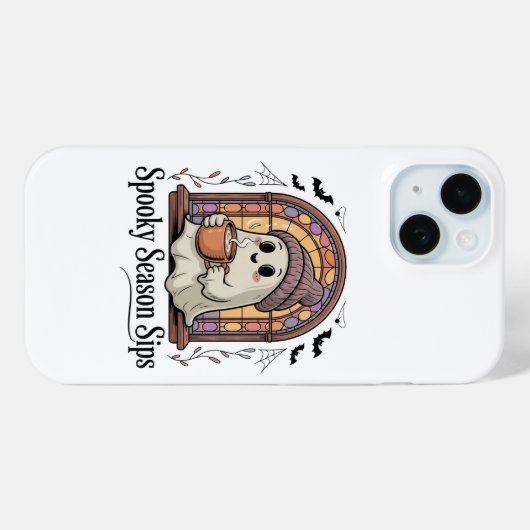 Cute Ghost Coffee Halloween Phone Case  Case-Mate iPhoneケース (裏面 (横))