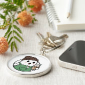 Cute Ghost Coffee Keychain キーホルダー (側面)