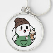 Cute Ghost Coffee Keychain キーホルダー (正面)