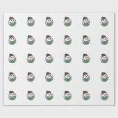 Cute Ghost Coffee Paper Cup – Funny Cartoon Dispos ラッピングペーパー (フラット)