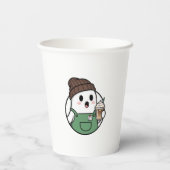 Cute Ghost Coffee Paper Cup – Funny Cartoon Dispos 紙コップ (裏面)