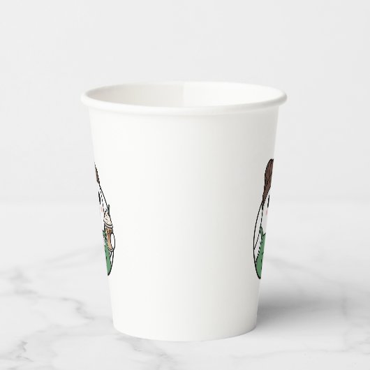 Cute Ghost Coffee Paper Cup – Funny Cartoon Dispos 紙コップ (左)