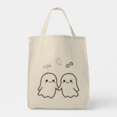 Cute Ghost Couple Halloween Design トートバッグ (裏面)