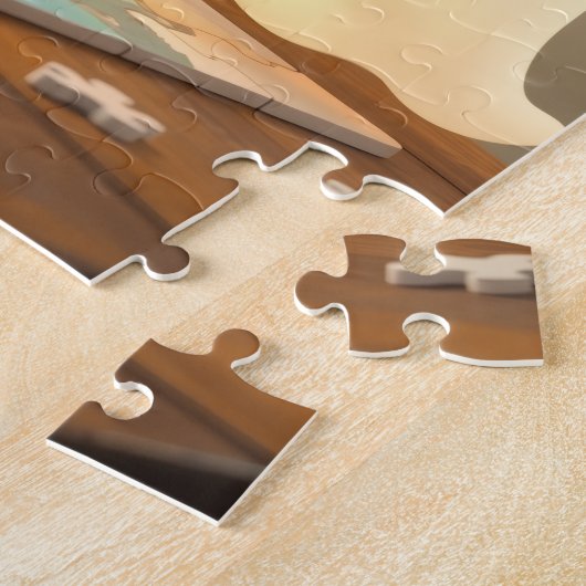 Cute ghost doing a puzzle Puzzle ジグソーパズル (側面)