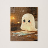 Cute ghost doing a puzzle Puzzle ジグソーパズル (縦)