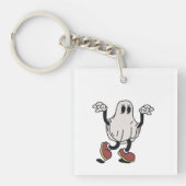 Cute ghost enjoying キーホルダー (正面)