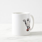 Cute ghost enjoying コーヒーマグカップ (正面右)