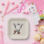 Cute ghost enjoying ペーパープレート (パーティー)