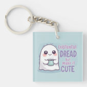 Cute Ghost "Existential Dread But Make It Cute"  キーホルダー (正面)