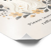 Cute Ghost Fall Diaper Raffle Baby Shower Sign フォトプリント (角)