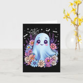 Cute Ghost Flower Halloween Costume Girl Women Spo カード (黄色い花)