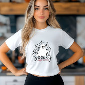 Cute Ghost: Fun Minimalist Black and White Design トライブレンドＴシャツ