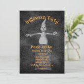 Cute Ghost Gravestone Halloween 招待状 (スタンド正面)