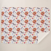 Cute ghost Halloween  シェルパブランケット (正面(横))