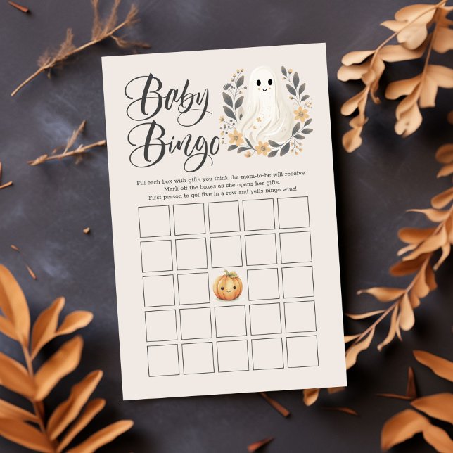 Cute Ghost Halloween Baby Bingo Shower Game (クリエイターアップロード済み)