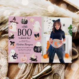 Cute Ghost Halloween Baby Shower Photo 招待状