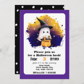Cute Ghost Halloween Bash Party 招待状 (正面/裏面)