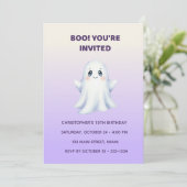 Cute Ghost Halloween Birthday Invitation | Kids Sp 招待状 (スタンド正面)