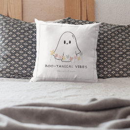 Cute Ghost Halloween Boo-tanical Vibes クッション