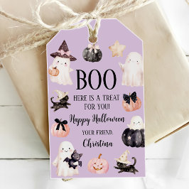 Cute Ghost Halloween Girl 1st Birthday Party ギフトタグ