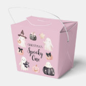 Cute Ghost Halloween Girl 1st Birthday Party フェイバーボックス (裏面サイド)