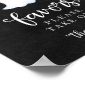 Cute Ghost Halloween Girl Baby Shower Favors Sign ポスター (角)