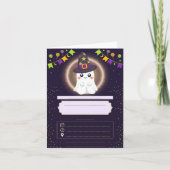 Cute Ghost Halloween Party Folded Invitation 招待状 (正面)