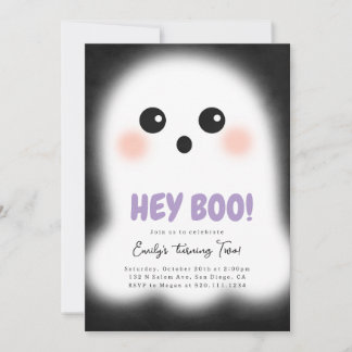 Cute Ghost Halloween Party Invitation 招待状
