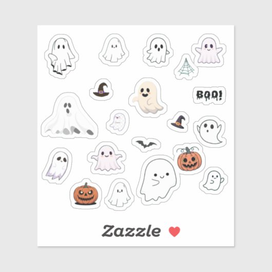 Cute Ghost Halloween Sticker Pack  シール (シート)