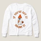 Cute Ghost Halloween Tote with Pumpkin Spice Vibes (デザイン正面)