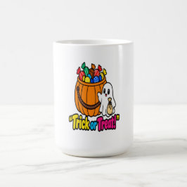 Cute Ghost Halloween Trick or Treat Candy Bucket T モーフィングマグカップ