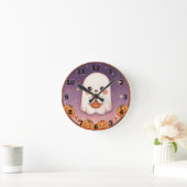 Cute Ghost Halloween Wall Clock ラウンド壁時計 (ホーム)
