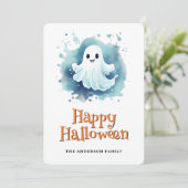 Cute Ghost Happy Halloween Card シーズンカード (スタンド正面)