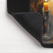 Cute Ghost Holding Candle Fun Halloween Gothic Vin マウスパッド (コーナー)