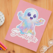 Cute Ghost Holographic Look Halloween Custom シール