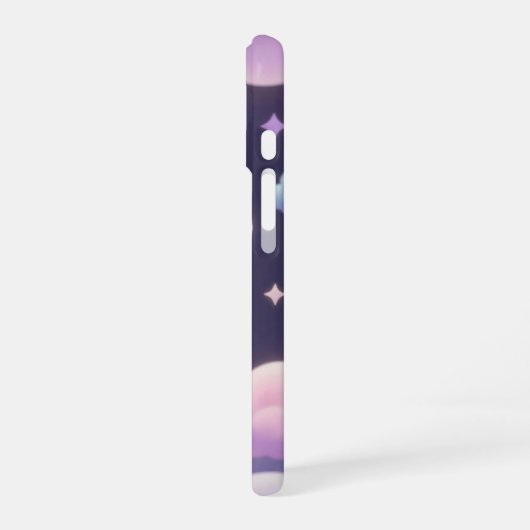 Cute Ghost in Pastel Clouds Phone Case iPhone 16ケース (左側面)