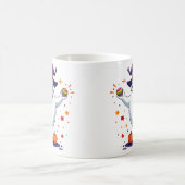 Cute Ghost Mug with Pumpkins and Witch Hat コーヒーマグカップ (中央)