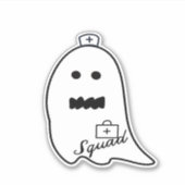 Cute Ghost Nurse Halloween Hand drawn Hospital Sta シール (正面)