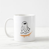 Cute ghost on skateboard コーヒーマグカップ (左)
