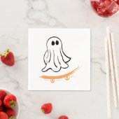 Cute ghost on skateboard スタンダードカクテルナプキン (インサイチュ)