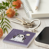 Cute Ghost Panda Under the Moon  キーホルダー (正面右)