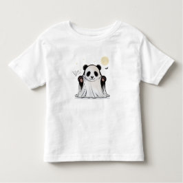 Cute Ghost Panda Under the Moon  トドラーTシャツ