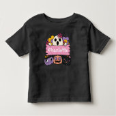 Cute Ghost Personalized Girl Name Halloween トドラーTシャツ (正面)