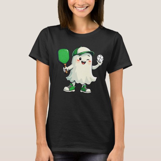 Cute Ghost Pickleball Paddle Halloween Pickleball  Tシャツ (正面)