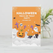 Cute Ghost & Pumpkin Halloween Invitation 招待状 (スタンド正面)
